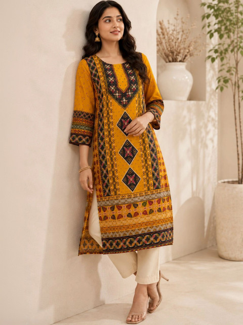 Anouk Women Ethnic Motifs Printed Indie Prints Kurta - Image 4