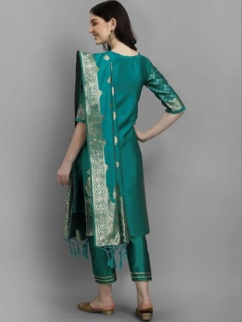 kantuba Women Art Silk Unstitched Dress Material - Image 4