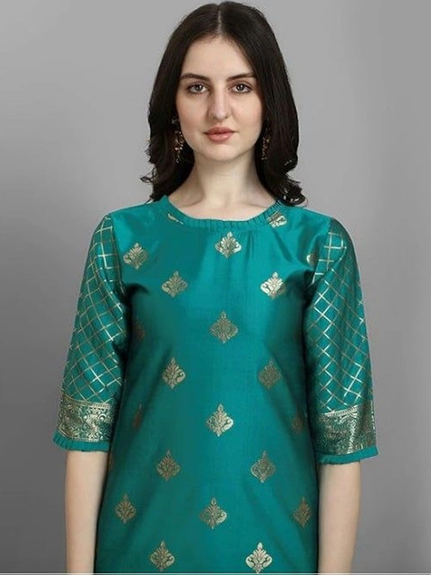kantuba Women Art Silk Unstitched Dress Material - Image 5