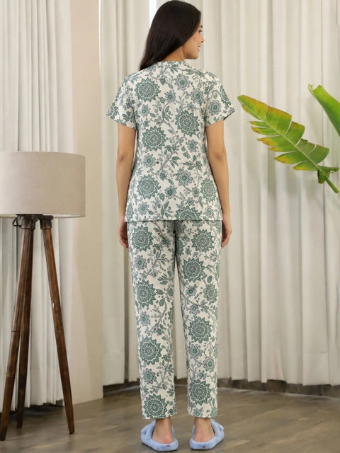 2M2 CLOTHS Romantic Florals Printed Top with Trousers - Image 4