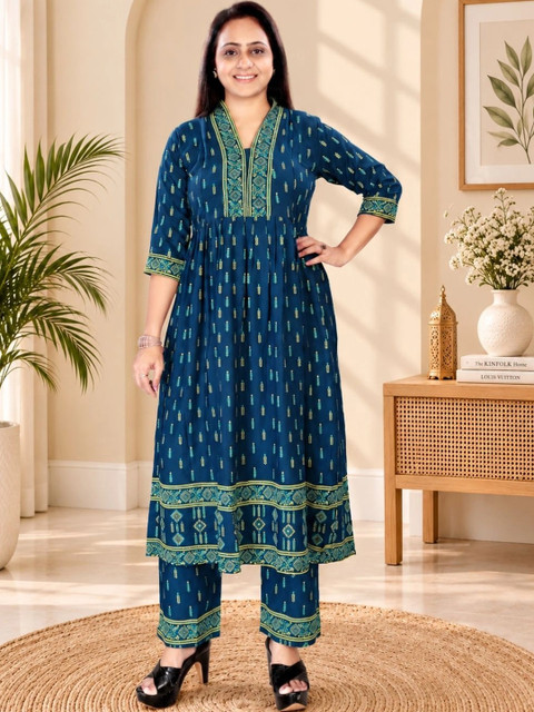 Momenta Ethnic Motifs Print Maternity A-Line Maxi Dress