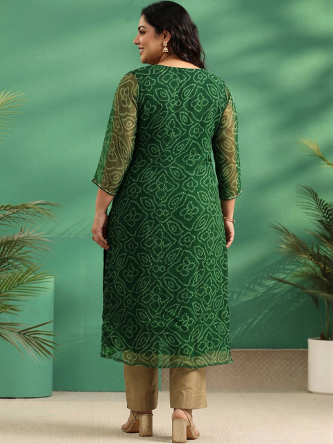 EXTRA LOVE BY LIBAS Women Bandhani Printed Thread Work Kurta - Image 5