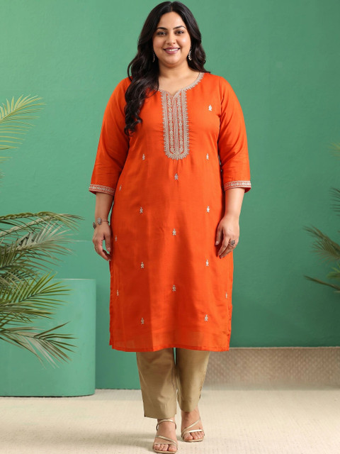 EXTRA LOVE BY LIBAS Women Embellished Thread Work Kurta