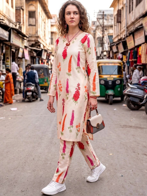 Laasika Floral Printed Tunic with Palazzos - Image 3