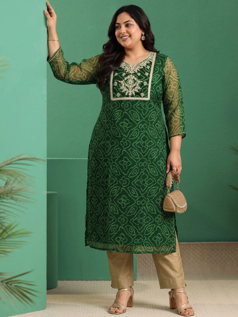 EXTRA LOVE BY LIBAS Women Bandhani Printed Thread Work Kurta