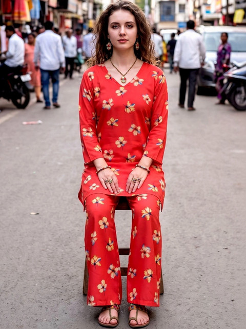 Laasika Floral Printed Tunic with Palazzos - Image 4