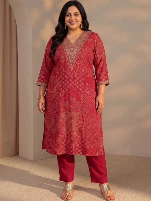 EXTRA LOVE BY LIBAS Women Ethnic Motifs Printed Thread Work Kurta