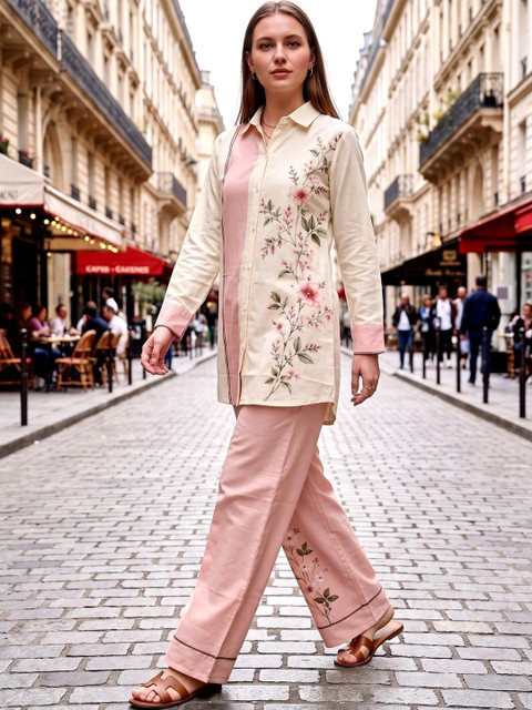 Laasika Floral Printed Shirt with Palazzos - Image 2