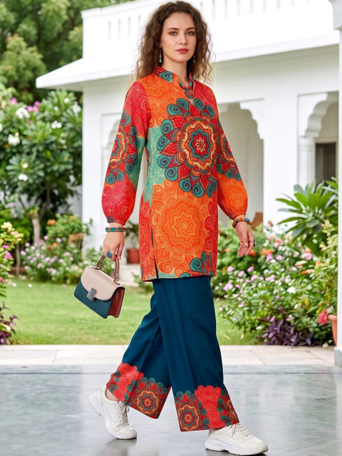 Laasika Floral Printed Tunic with Palazzos - Image 3