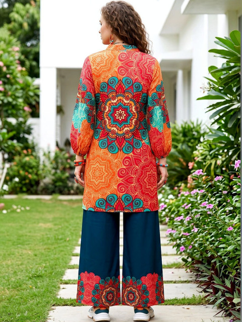 Laasika Floral Printed Tunic with Palazzos - Image 2