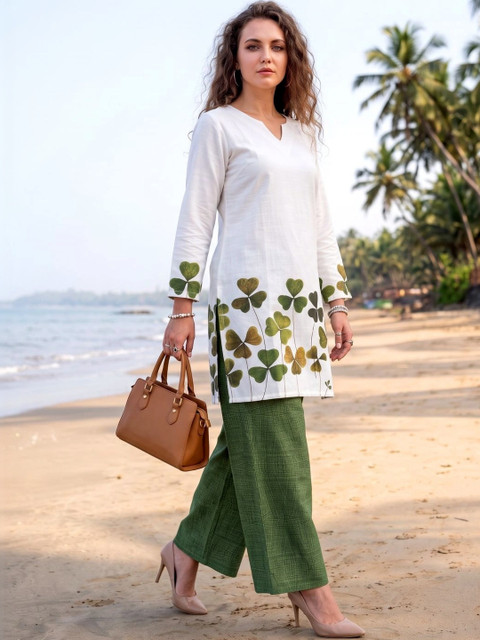 Laasika Floral Printed Tunic with Trousers - Image 2