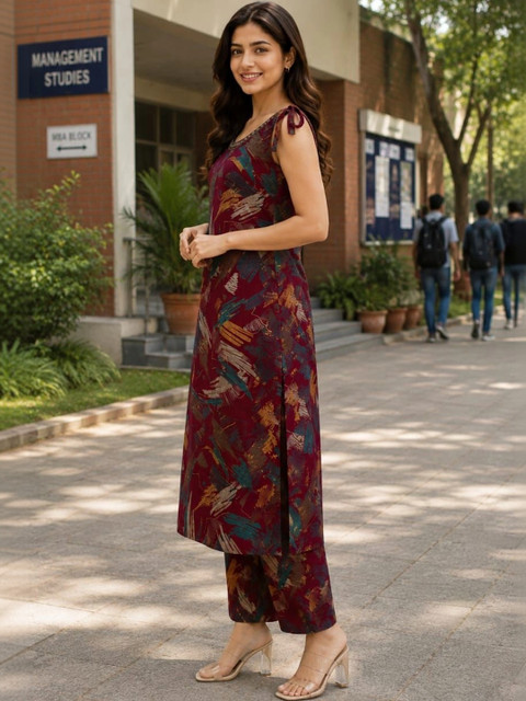 SHIFZ Lace Detail Printed Top with Palazzos - Image 3