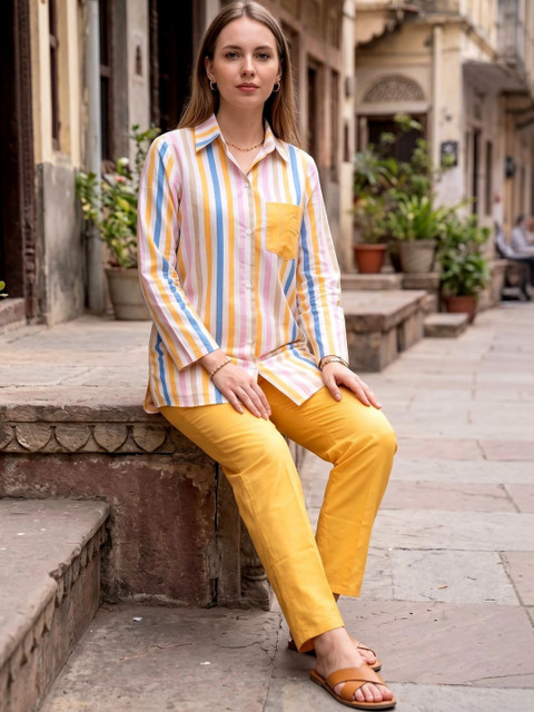 Laasika Floral Printed Shirt with Trousers - Image 2