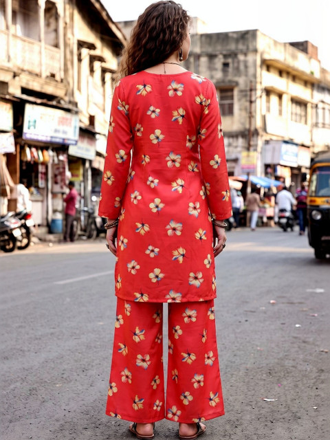 Laasika Floral Printed Tunic with Palazzos - Image 2