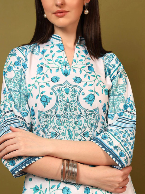 Laasika Floral Printed Tunic with Palazzos - Image 4