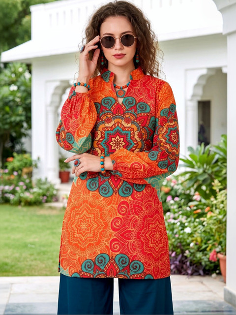 Laasika Floral Printed Tunic with Palazzos - Image 4
