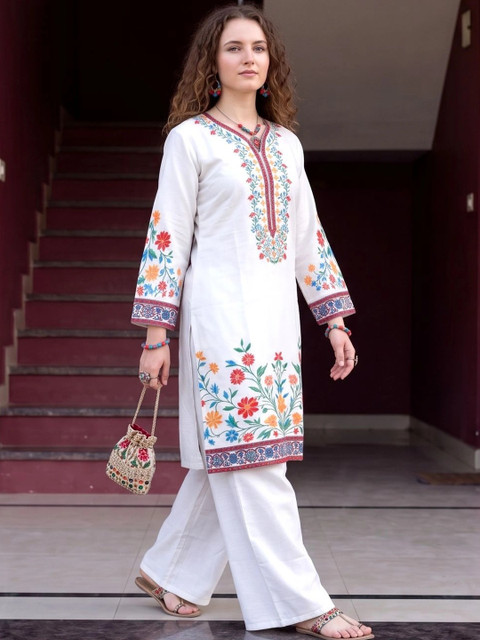 Laasika Embroidered Tunic with Palazzos