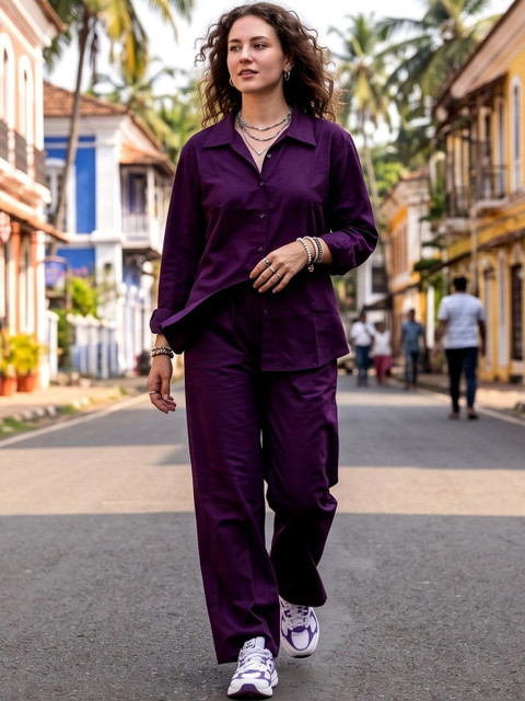 Laasika Cotton Solid Shirt with Trousers - Image 4