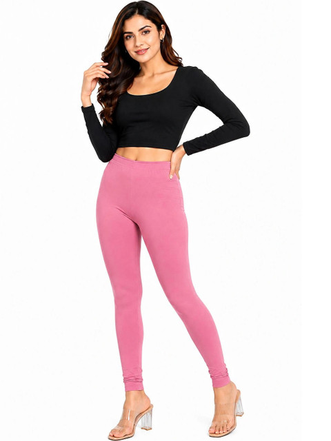 Threadbloom Women Solid Full Length Stretchable Leggings - Image 5