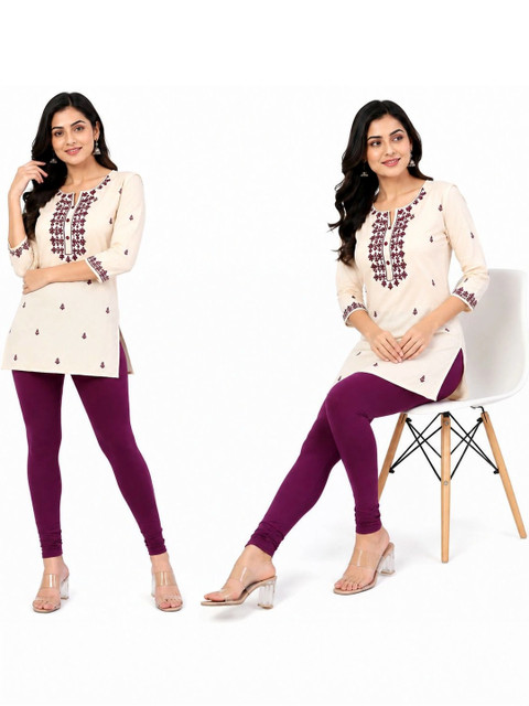 Threadbloom Women Solid Full Length Stretchable Leggings - Image 4