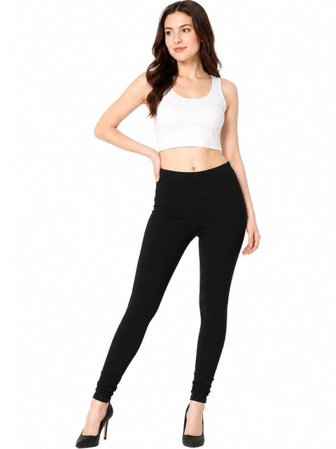 Women Solid Full Length Stretchable Leggings - Image 4