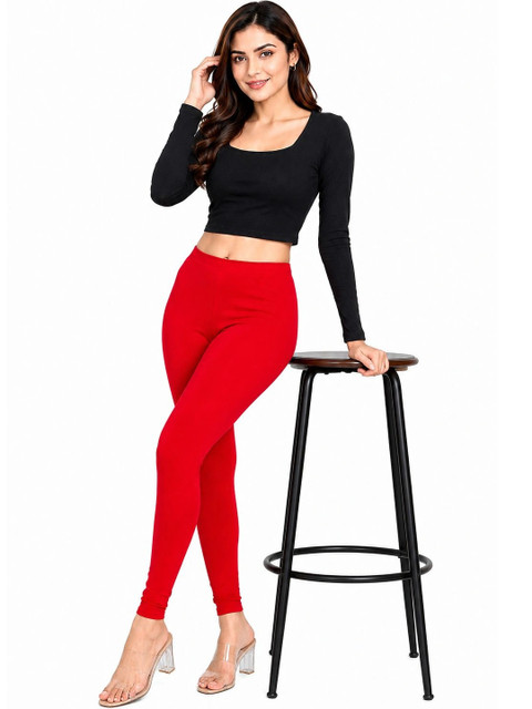 Threadbloom Women Solid Full Length Stretchable Leggings - Image 5