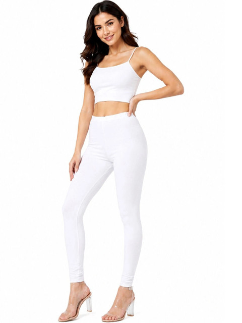 Threadbloom Women Solid Full Length Stretchable Leggings - Image 2