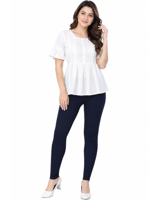 Threadbloom Women Solid Full Length Stretchable Leggings - Image 2