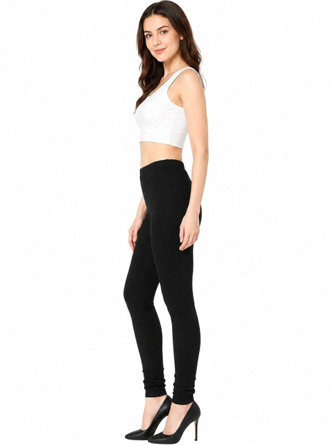 Women Solid Full Length Stretchable Leggings - Image 2