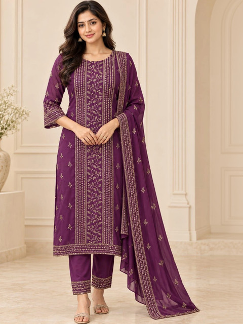 Shiv Clothing Women Ethnic Motifs Printed Regular Kurta with Trousers & With Dupatta