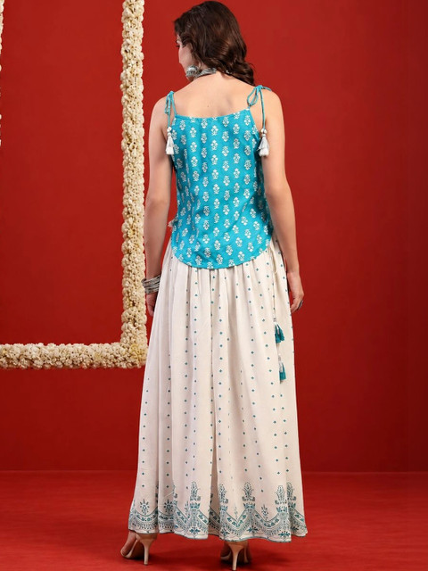 Anouk White Romance Printed Top with Skirt Co-Ords - Image 6