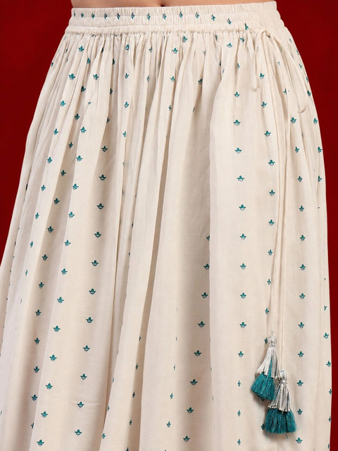 Anouk White Romance Printed Top with Skirt Co-Ords - Image 4