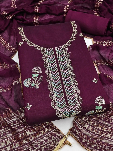 KALINI Embroidered Unstitched Dress Material
