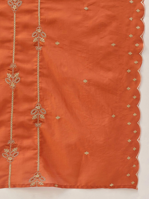 all about you Women Ethnic Motifs Embroidered Regular Thread Work Kurta with Trousers & With Dupatta - Image 4