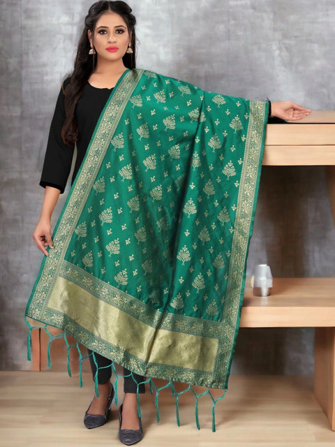 Sangria Ethnic Motifs Woven Design Dupatta with Zari