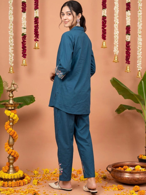 Varun Handicraft Cotton Embroidered Top with Palazzos - Image 7