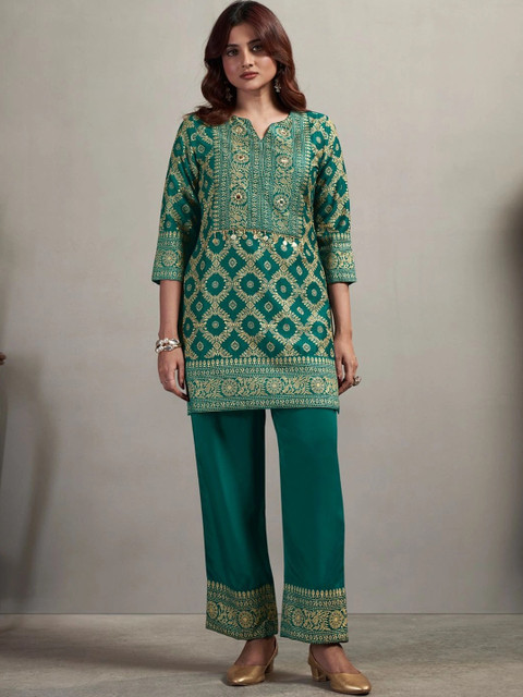 TULYATA Floral Embroidered Tunic with Trousers - Image 3