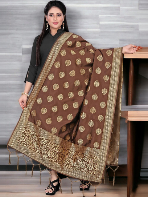 Sangria Ethnic Motifs Woven Design Dupatta with Zari - Image 2