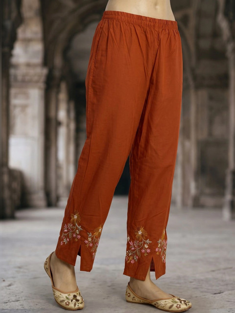KALINI Cotton Embroidered Top with Palazzos - Image 2