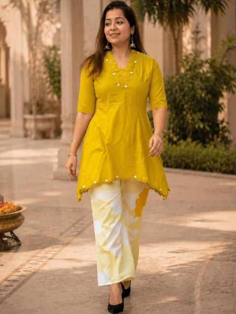 Ethnica By Harhsu Cotton Printed Tunic with Trousers
