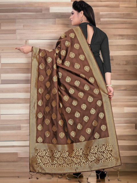 Sangria Ethnic Motifs Woven Design Dupatta with Zari - Image 3