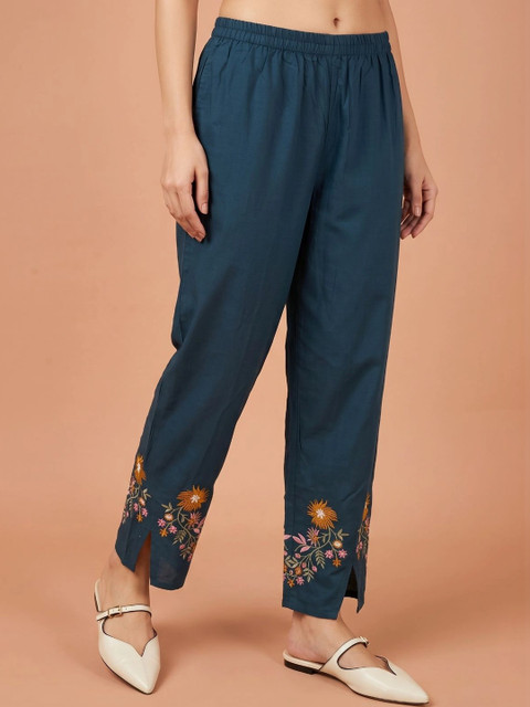 HERE&NOW Cotton Embroidered Top with Palazzos - Image 7