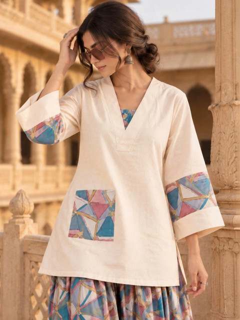 VARNI ENTERPRISE Women Printed Regular Pure Cotton Kurta with Patiala - Image 2