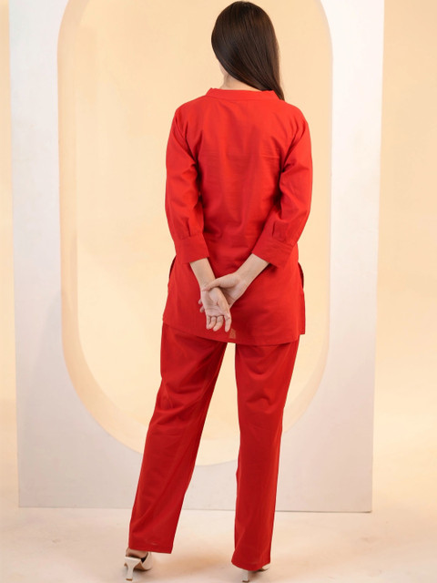 Deeps Fashion Bow Detail Embroidered Top with Trousers - Image 2