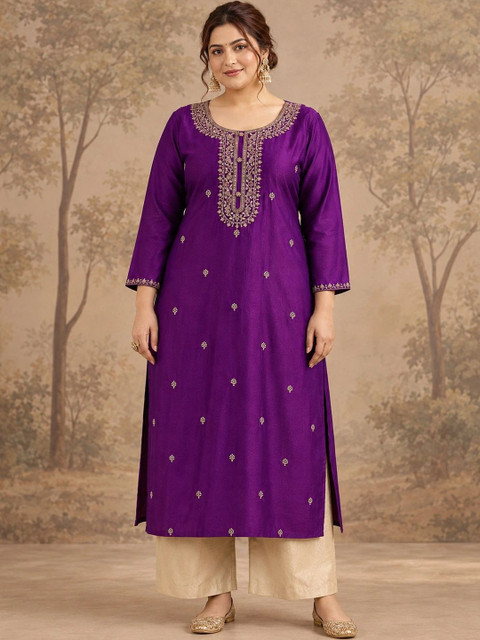 FULL BLOOM Women Embroidered Thread Work Kurta - Image 2