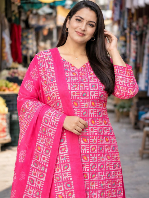 Aaradhya Fashion Women Printed Regular Kurta with Patiala & With Dupatta - Image 5