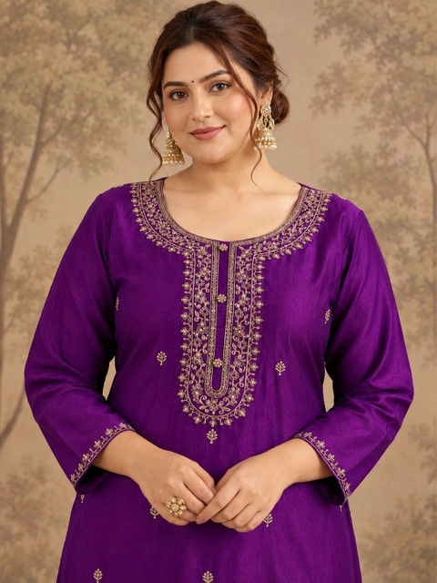 FULL BLOOM Women Embroidered Thread Work Kurta - Image 4