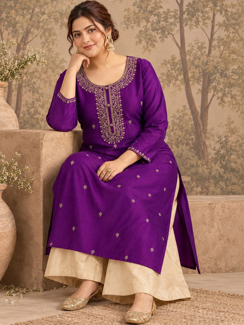 FULL BLOOM Women Embroidered Thread Work Kurta - Image 3