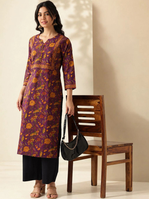 GULMEHAK Women Floral Printed Indie Florals Kurta - Image 5