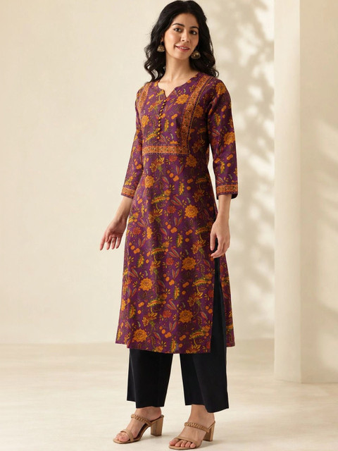 GULMEHAK Women Floral Printed Indie Florals Kurta - Image 3